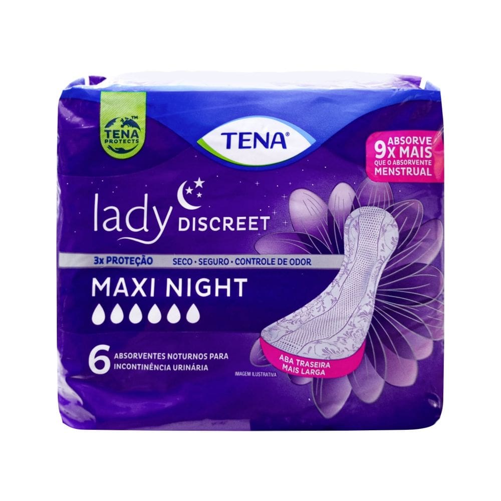 Absorvente Tena Lady Discreet Maxi Night C/6