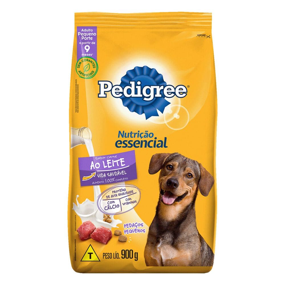 Ração para Cães Pedigree Nutrição Essencial Adultos 9+ Pequeno Porte Sabor Carne ao Leite 900g