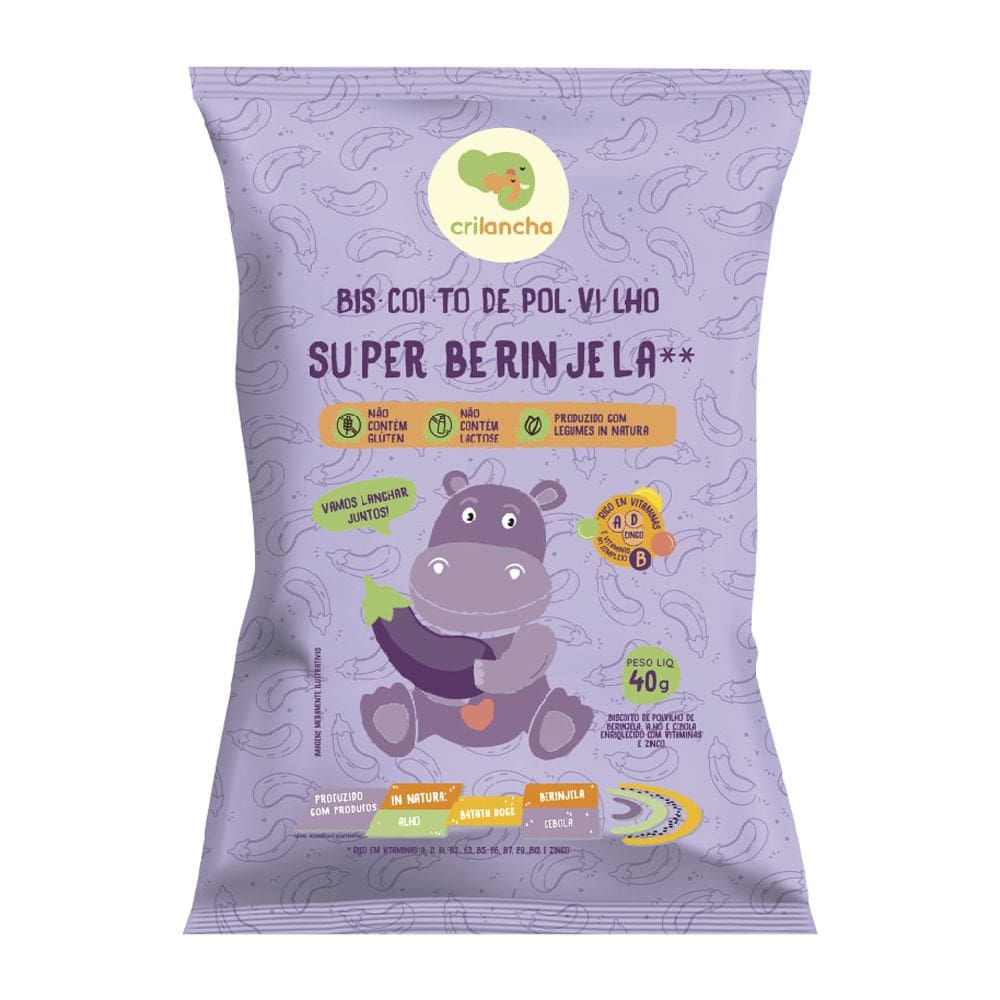 Biscoito de Polvilho Crilancha Super Berinjela 40g