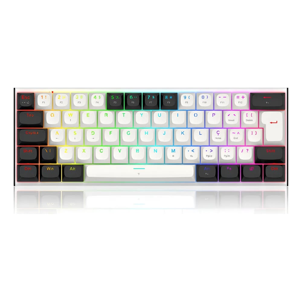 Teclado mecânico Fidd RGB 60% com Switch Pink Magnético