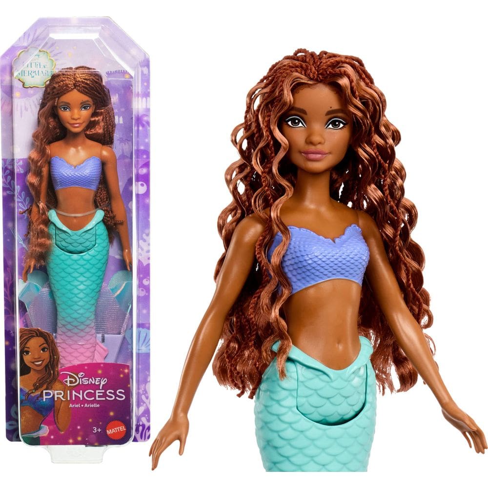 Boneca Mattel Disney Princess Ariel Mermaid com barbatana cintilante