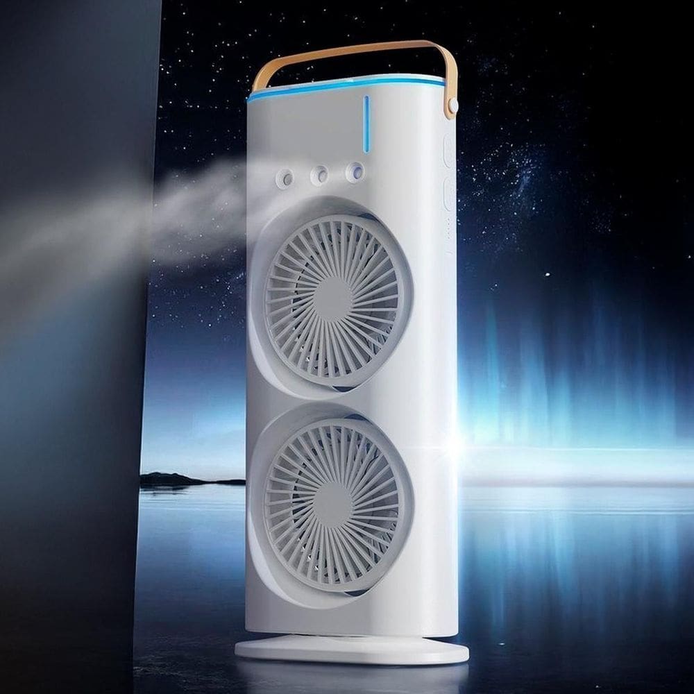 Ventilador Torre Usb Duplo Potente Mesa Resfria Forte