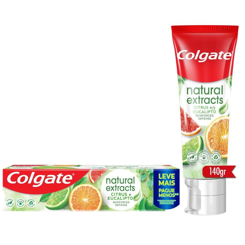 Creme Dental Colgate Natural Extracts Reinforced Defense Citrus e Eucalipto 140g