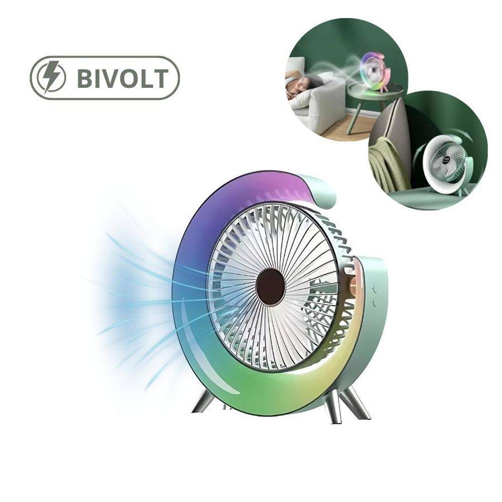Ventilador Silencioso Com Luminária Led Colorida Bivolt