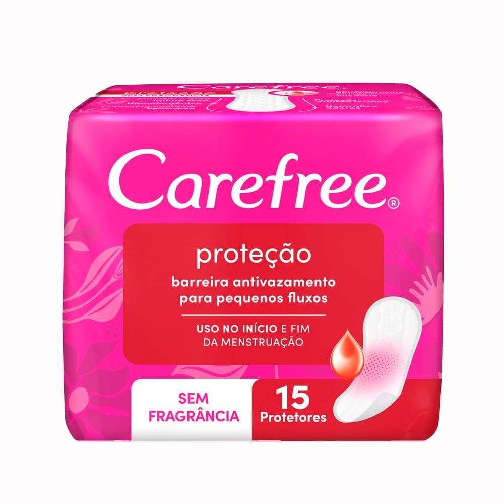 Protetor Diário Carefree Proteção Sem Perfume 15 Unidades