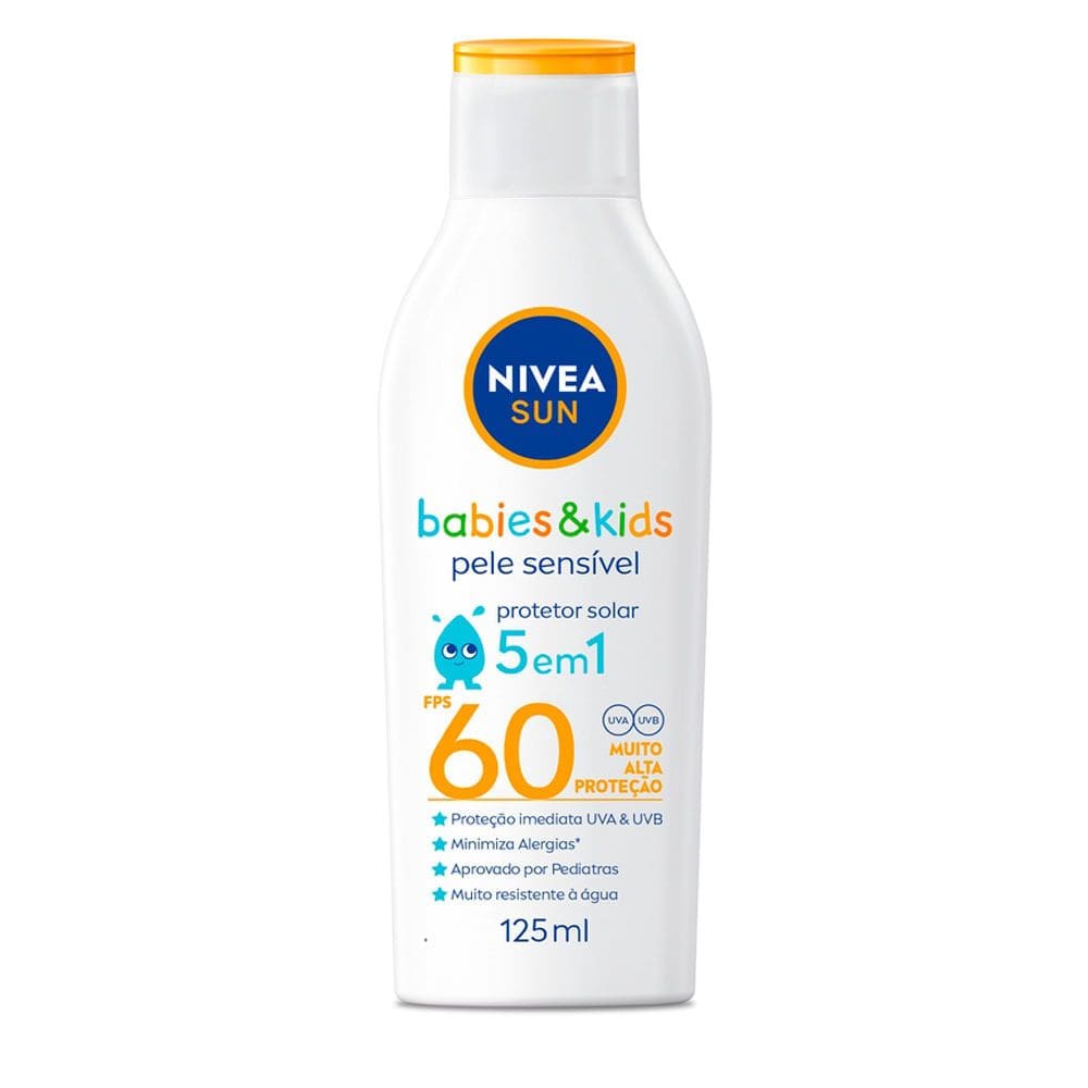 Protetor Solar Nivea Sun Kids & Babies Pele Sensível FPS 60 125ml