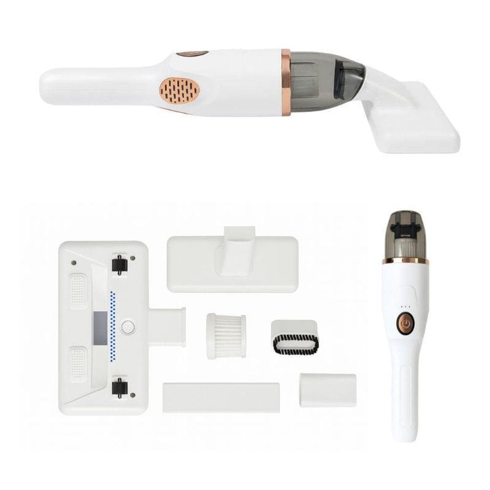 Aspirador De Pó Branco Sem Fio Recarregável Filtro Lavável