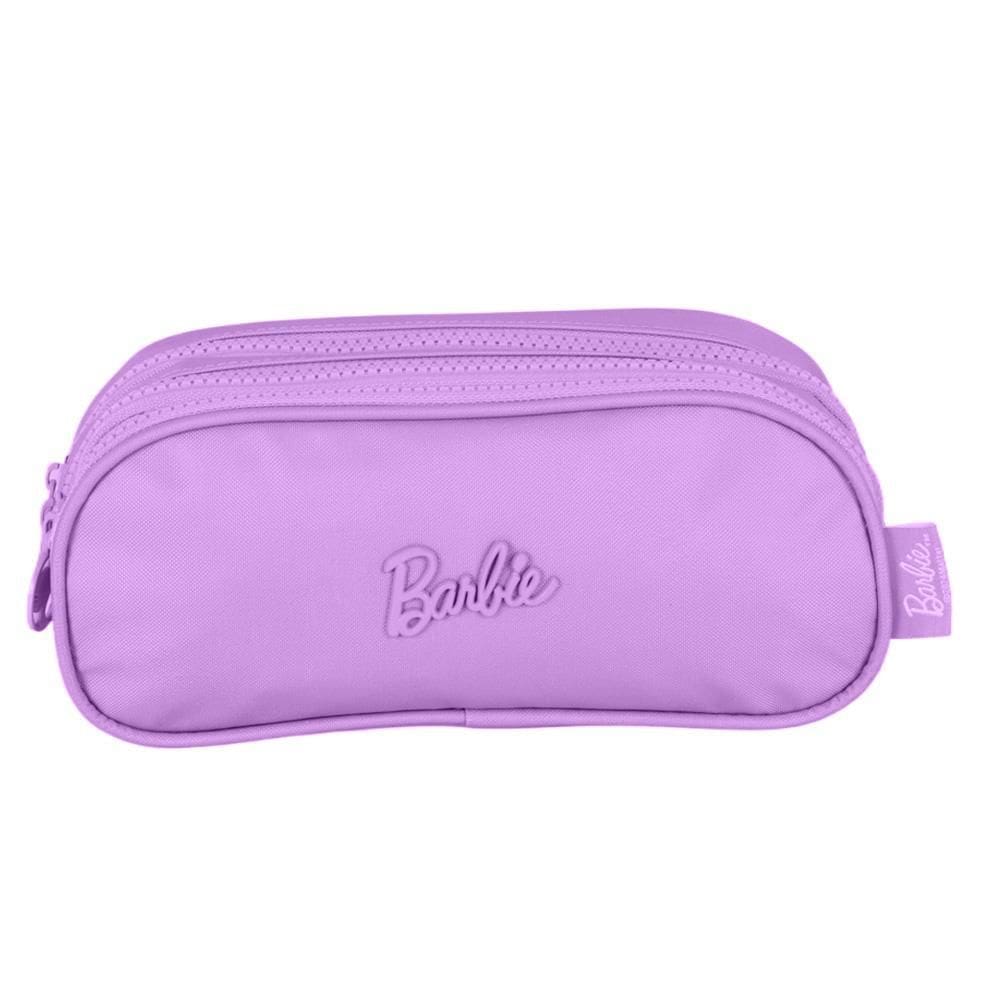 Estojo Escolar 3 Compartimentos Premium Barbie