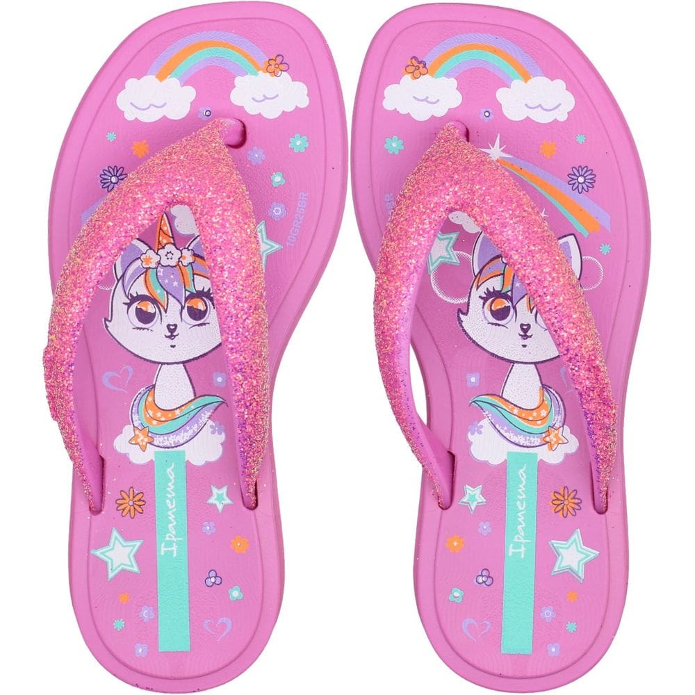 Chinelo De Dedo Infantil Ipanema Fluffy Shine Glitter Menina
