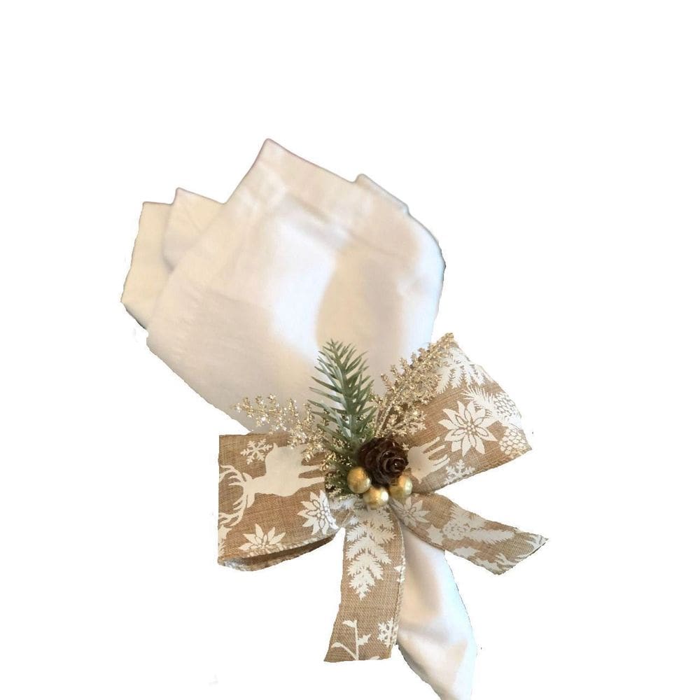 Anel Porta Guardanapo Decoração Natal Rustico Pinha Luxo06Un