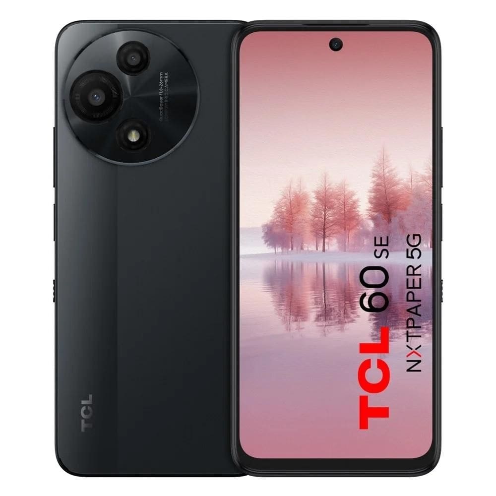 Smartphone TCL 60 SE Nxtpaper, 5G, 256GB, 8GB+10GB de RAM, Tela 6,7”, Câmera Traseira 50MP + 2MP, Preto