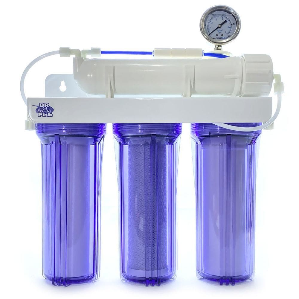 Filtro Osmose Reversa Deionizador 100Gpd Aquario + Manometro
