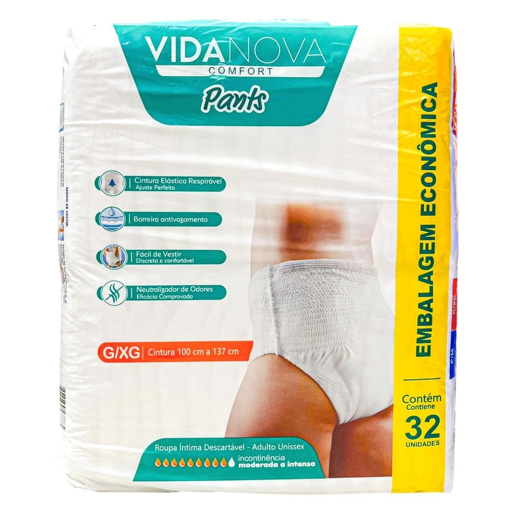 Fralda Geriatrica Vida Nova Hiper Pants  G/Eg C/32