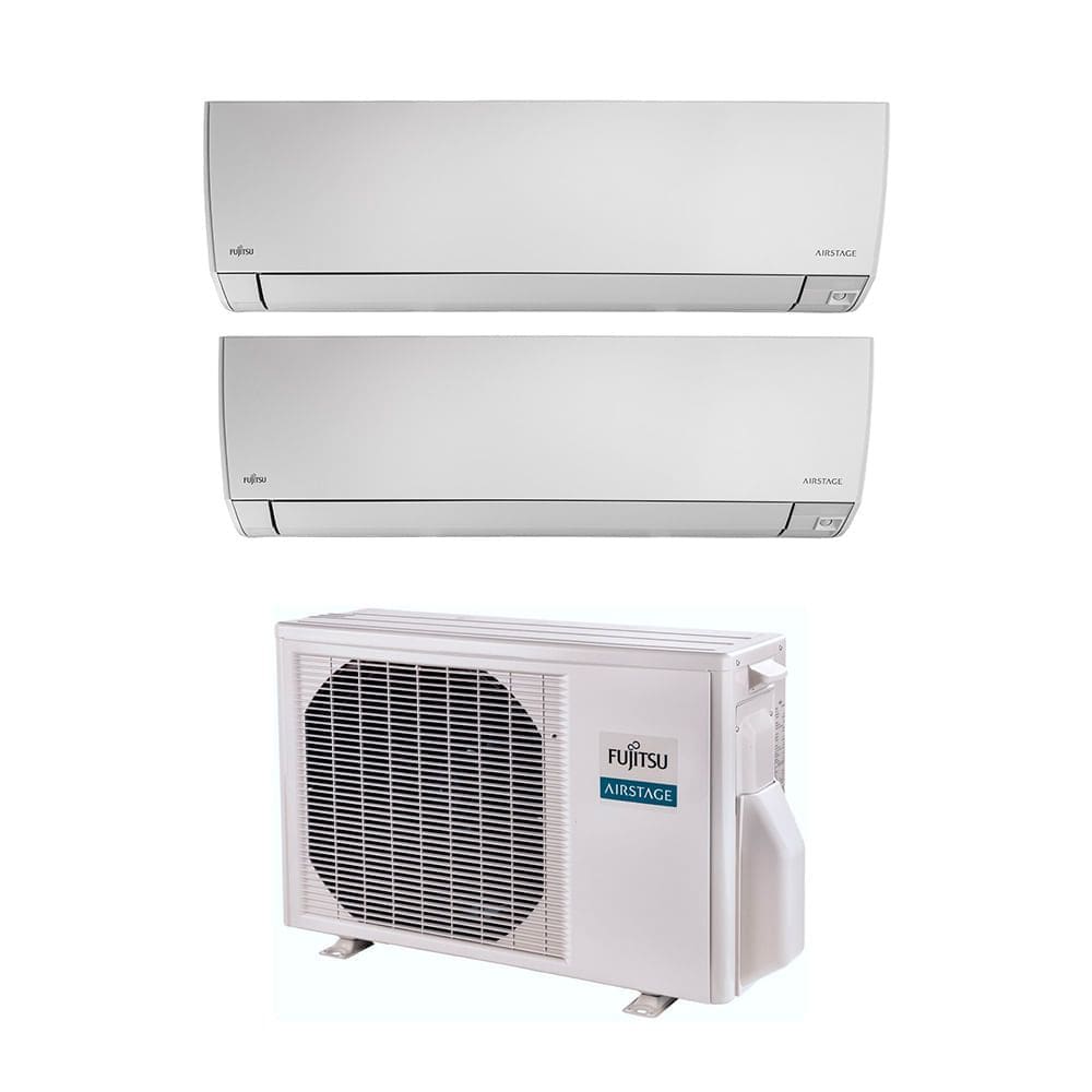 Ar Condicionado Bi Split Fujitsu Inverter Airstage Premium 18.000 Btus ( Hi Wall 9k + Hi Wall 12k ) Quente e Frio 220v