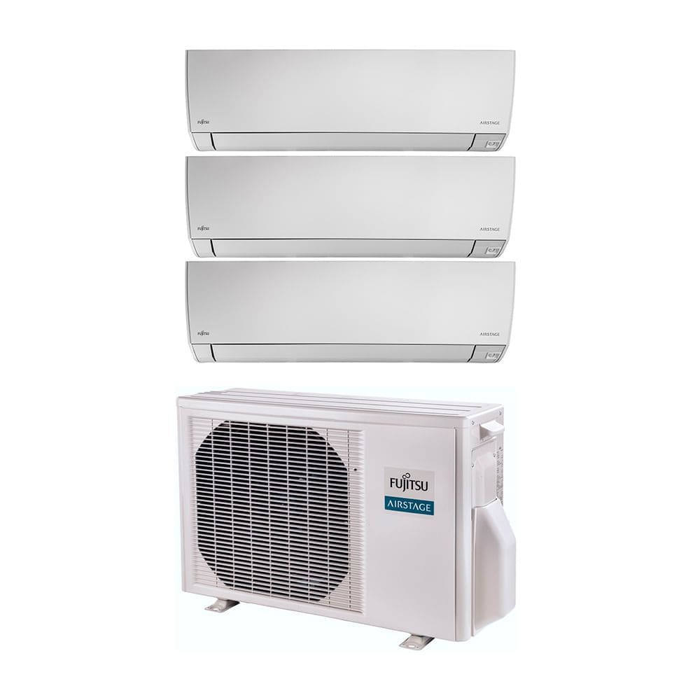 Ar Condicionado Tri Split Inverter Fujitsu Airstage Premium 24.000 BTUs Hi-Wall (3x 12k) Quente e Frio 220V