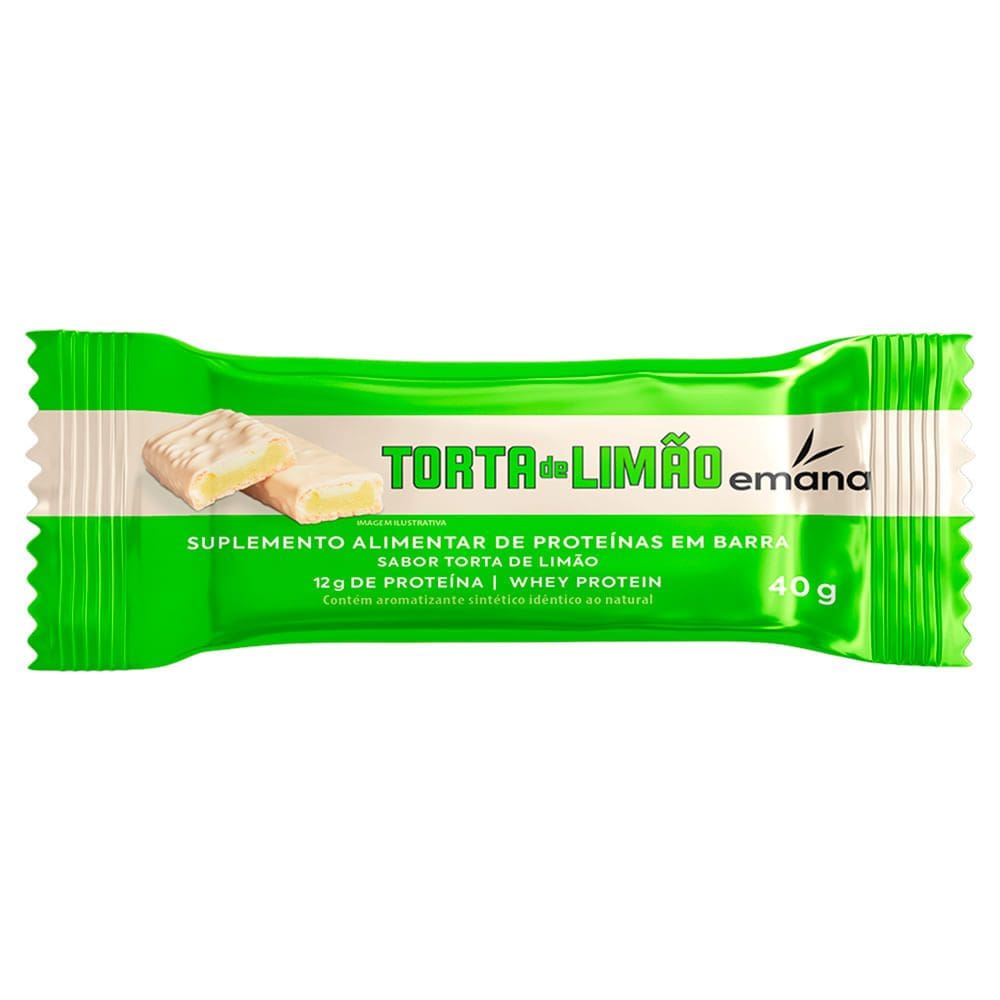 Barra de Proteína Emana Sabor Torta de Limão com 12g de Proteína 40g