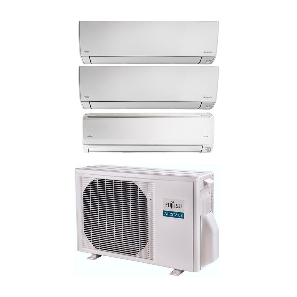 Ar Condicionado Tri Split Fujitsu Inverter Airstage Premium 24.000 Btus (3x Hi Wall 9k) Quente e Frio 220v