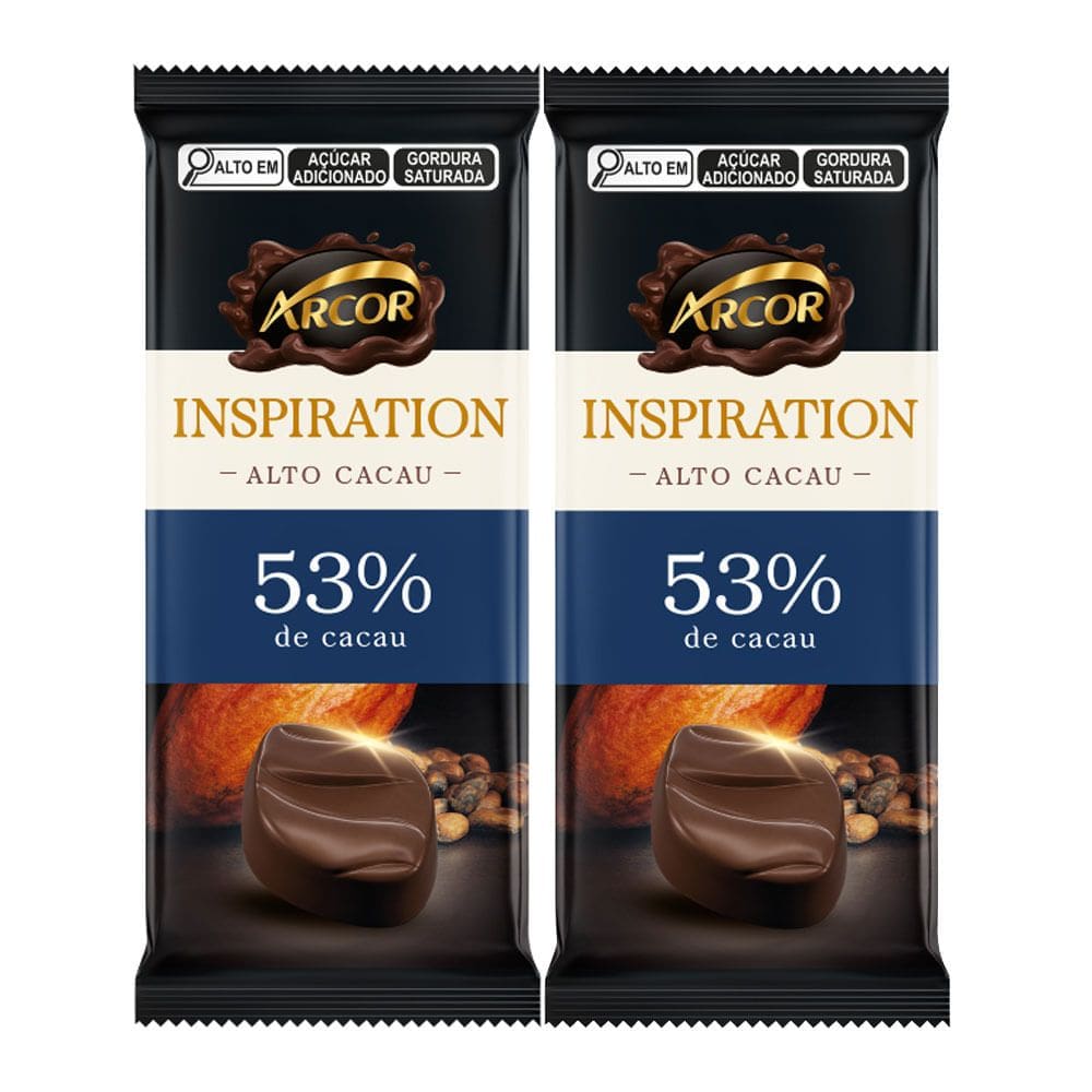 Kit 2 Chocolate Arcor Amargo 53% 80g