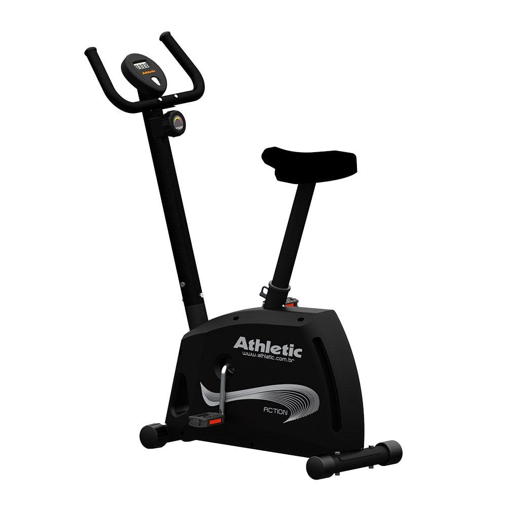 Bicicleta Ergométrica Vertical Athletic Action Magnética 8 Níveis 140kg Suportados Silenciosa e Compacta