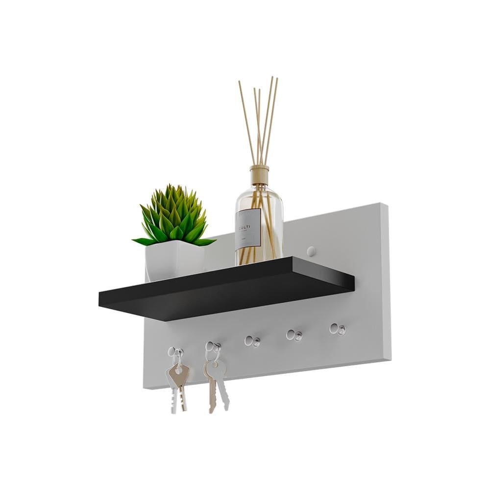 Porta chaves Minimalista Organizador Decoração Branco e Preto