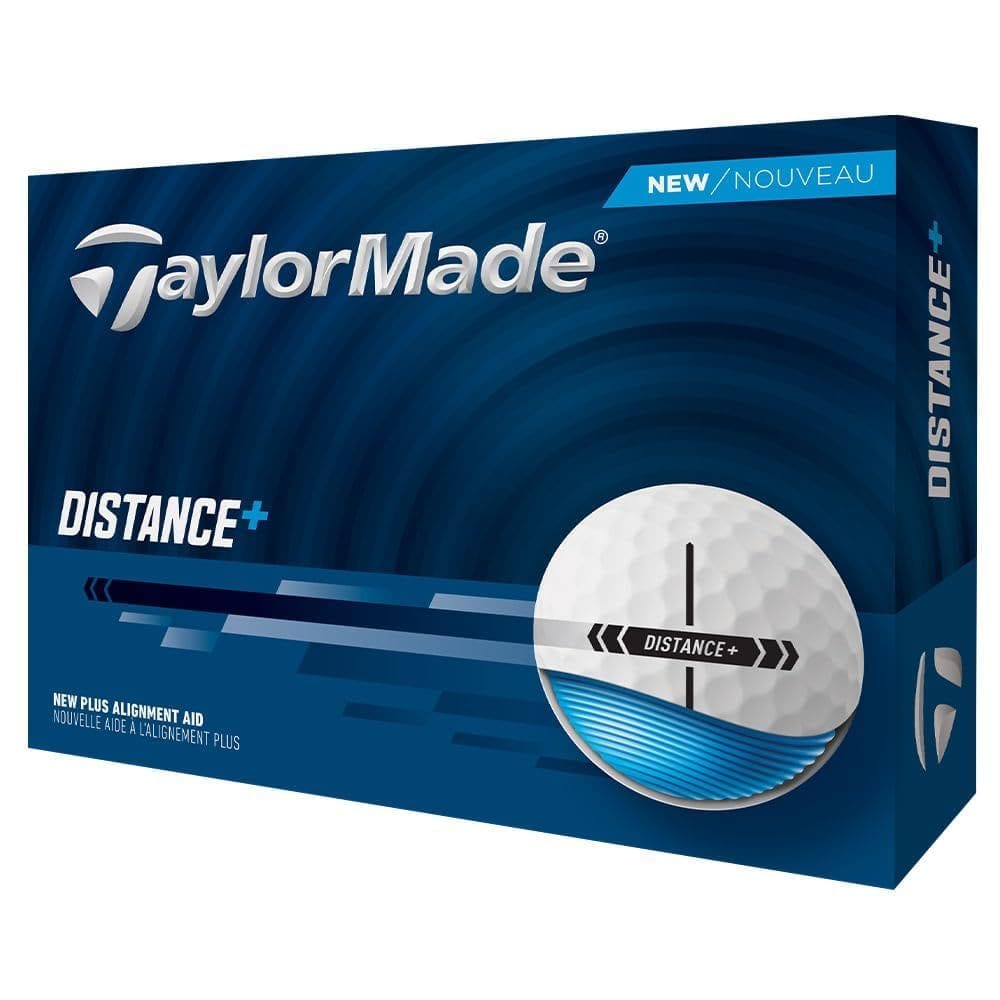 Bolas de golfe TaylorMade 2025 Distance + brancas 1 dúzia