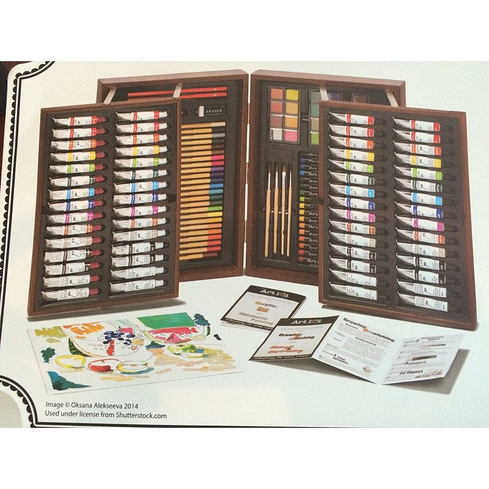 Conjunto de arte DM Creations Int`l LTD Art 101 158 peças com caixa de madeira