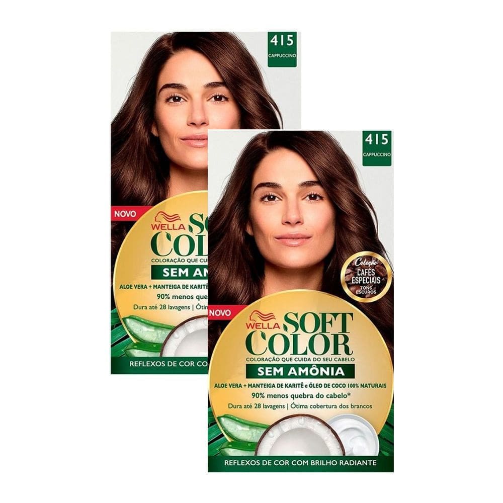 Tintura Soft Color Sem Amônia Cappuccino 415 | Kit com duas unidades