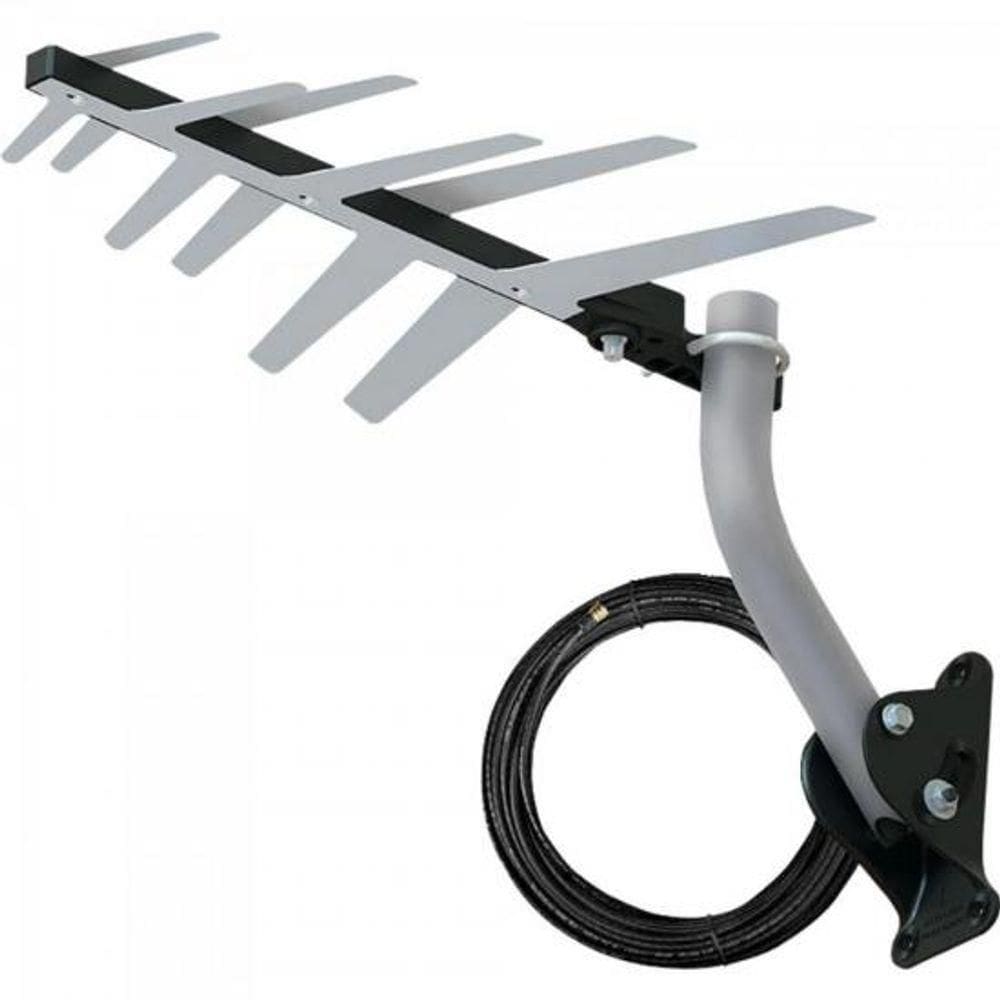 Antena Externa 2 Em 1 Uhf-hd Com Cabo Exclusivo Full Hd Dtv-1500 Aquario