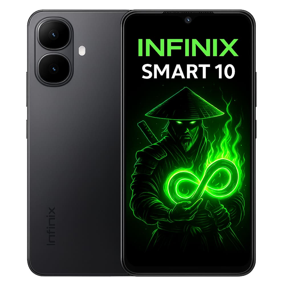 Smartphone Celular Infinix Smart 10, 64GB, 3GB RAM, Tela 6,67 HD+, 120Hz, Android 15, Câmera 8MP, Bateria 5000mAh, Dual SIM, Expansão de RAM, Preto