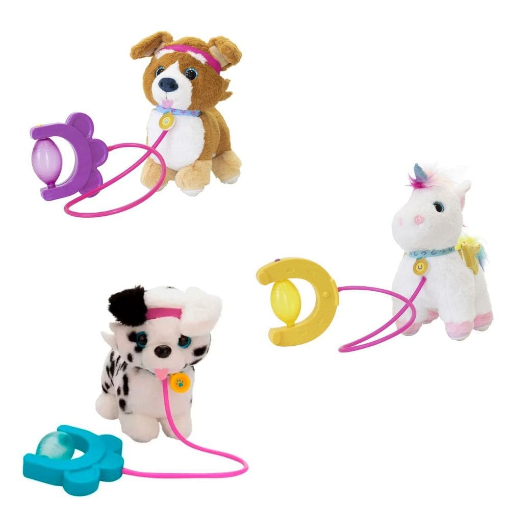 Walking Petz Leve para Passear Cachorro Unircónio com Coleirinha Pelúcia Hipoalérgica Interativa Multikids