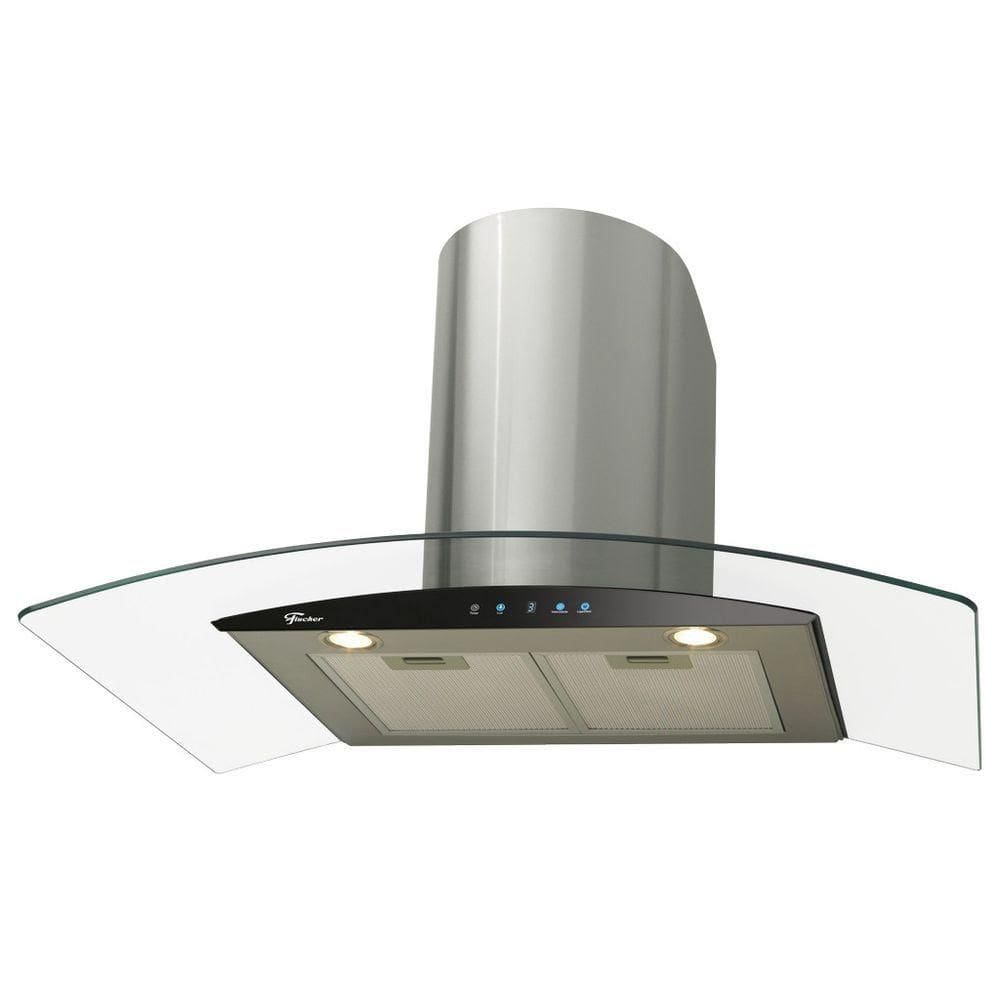 Coifa De Parede Fischer Talent Touch 90cm Vidro Digital 110V