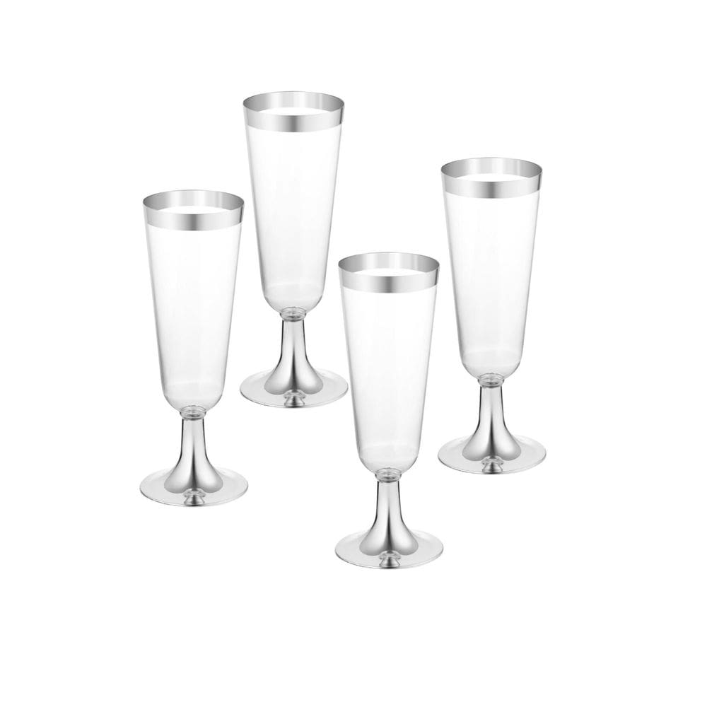 20 Taças De Champanhe Plástico De Luxo 150Ml Natal Réveillon