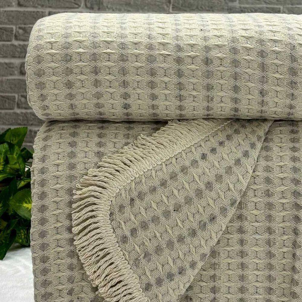 Manta Para Sofá Rubi King 260cm X 250cm Cru-cinza