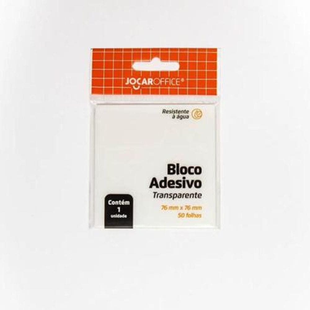 Bloco de Recado Autoadesivo Transparente 76X76MM 50 Folhas - Caixa com 12
