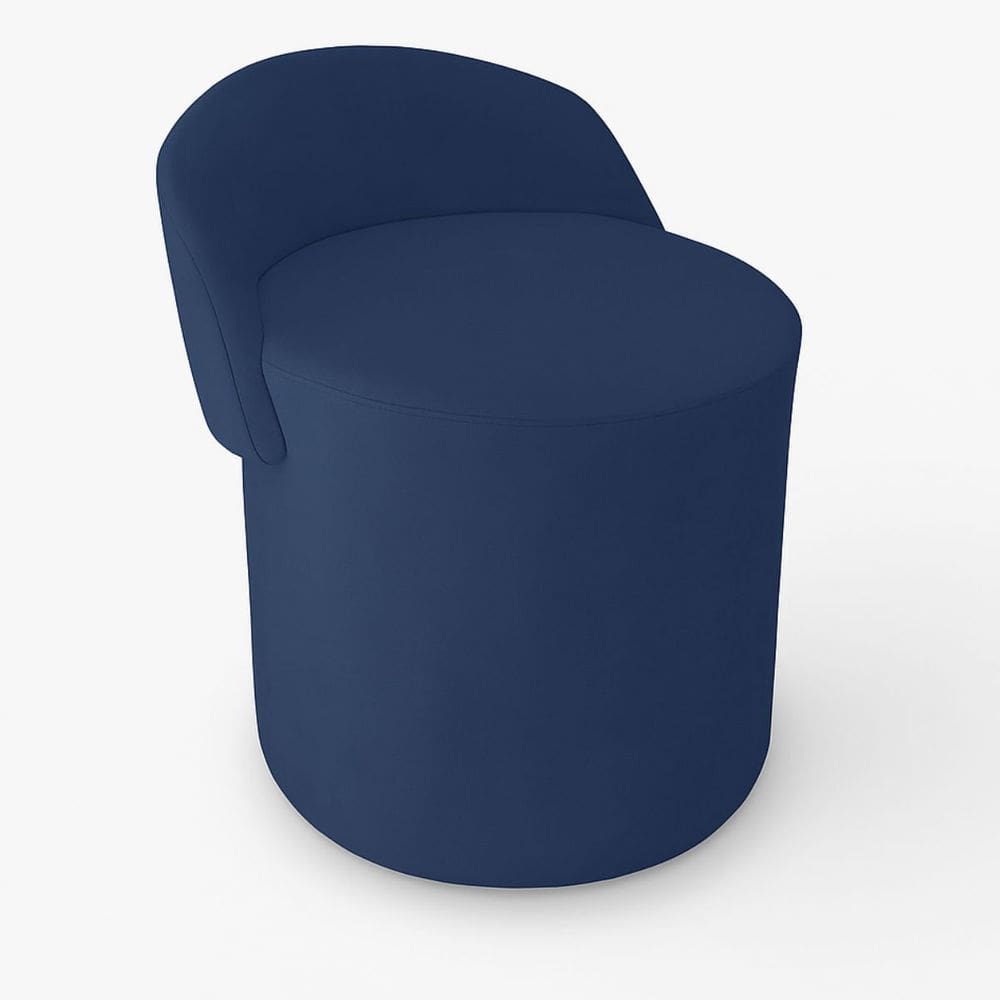 Puff Encosto Confortável Sala Estilo Moderno Redondo Suede