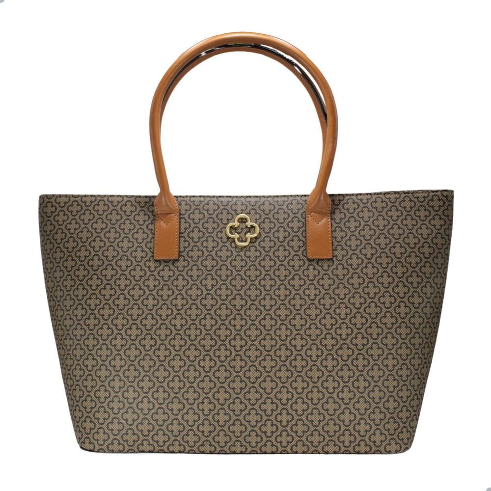 Bolsa Capodarte Shopper Monograma Bege/Camel