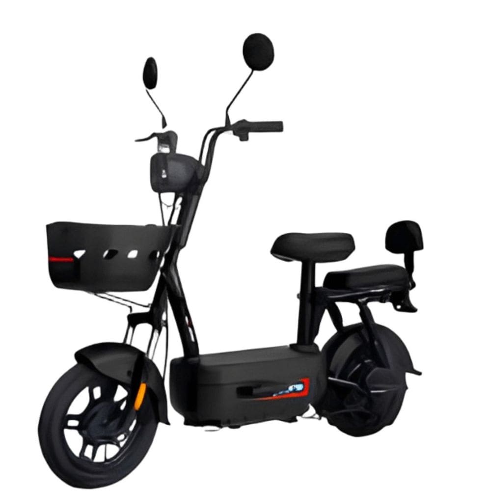 Bicicleta Elétrica Scooter com Alarme 500W 48V Bee Preta Duos