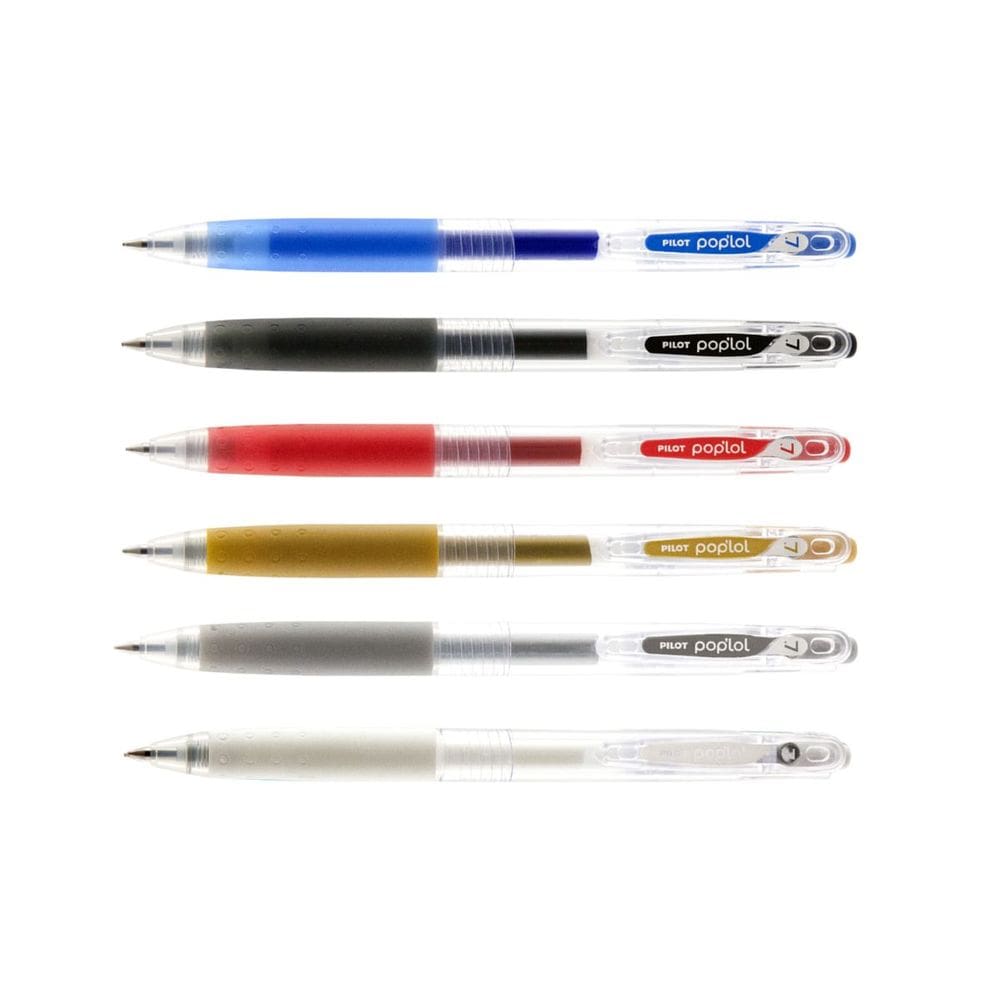 Kit 6 Caneta em Gel 0.7mm Pop´lol Ponta Fina- Pilot Tecnologia Japonesa