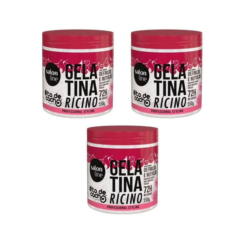 Gelatina Capilar Salon Line 550G Todecacho Ricino - 3Un