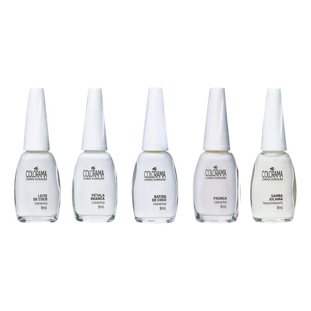 Kit Esmalte  Colorama 5 Cores Francesinha Branco