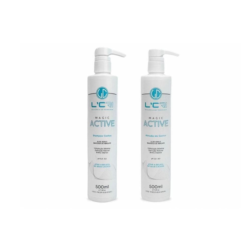 Kit Para Cachos Magic Active Com Aloe Vera L`Cri 500 Ml