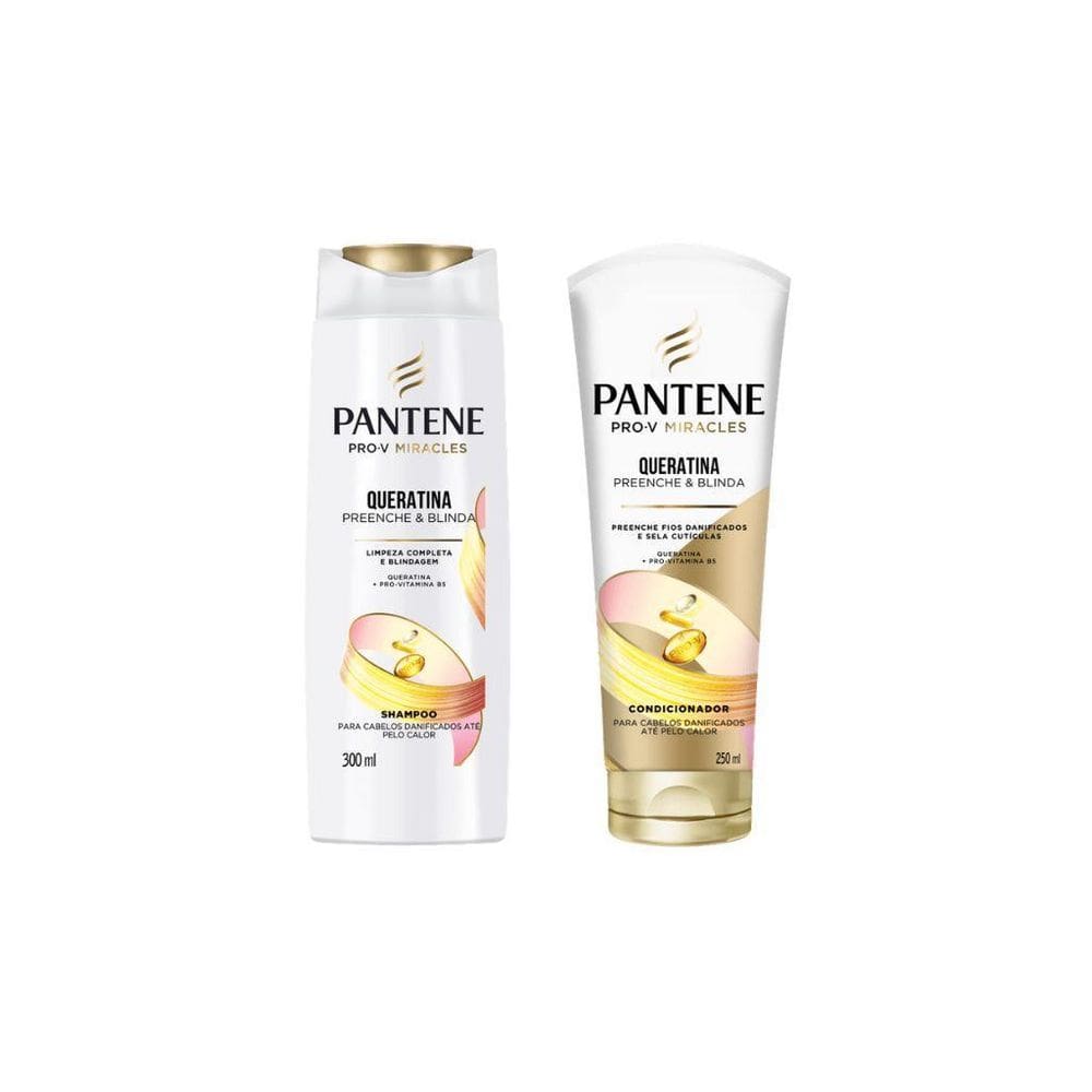 Kit Pantene Queratina 1 Shamp 300Ml + 1 Condicionador 250Ml