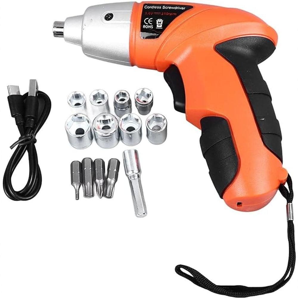 Parafusadeira Elétrica S- Fio 45 Peças C- Mala Portátil Bate