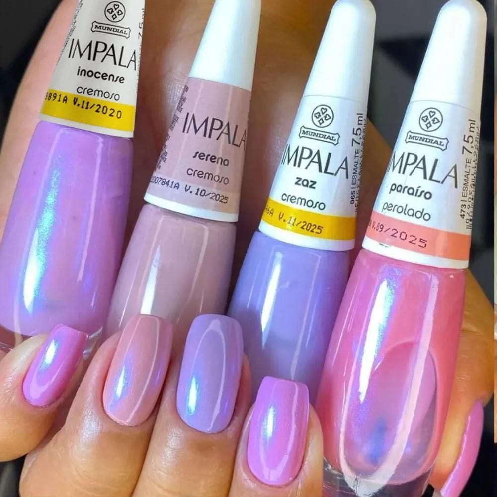 10X Kit 4 Esmaltes Impala Perolado Tendência Tons Da Moda