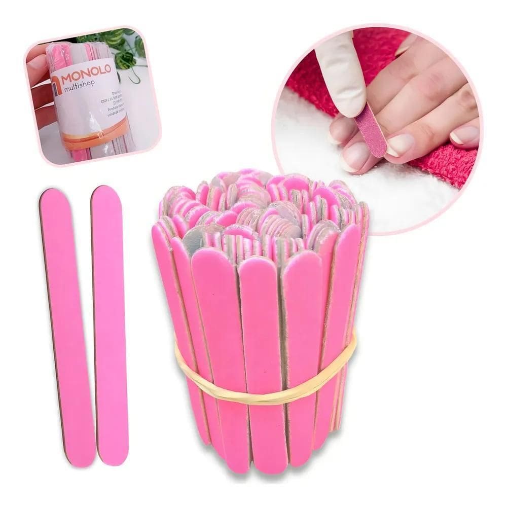 3X 200 Lixas De Unha Mini Descartáveis Manicure Pedicure 8 C