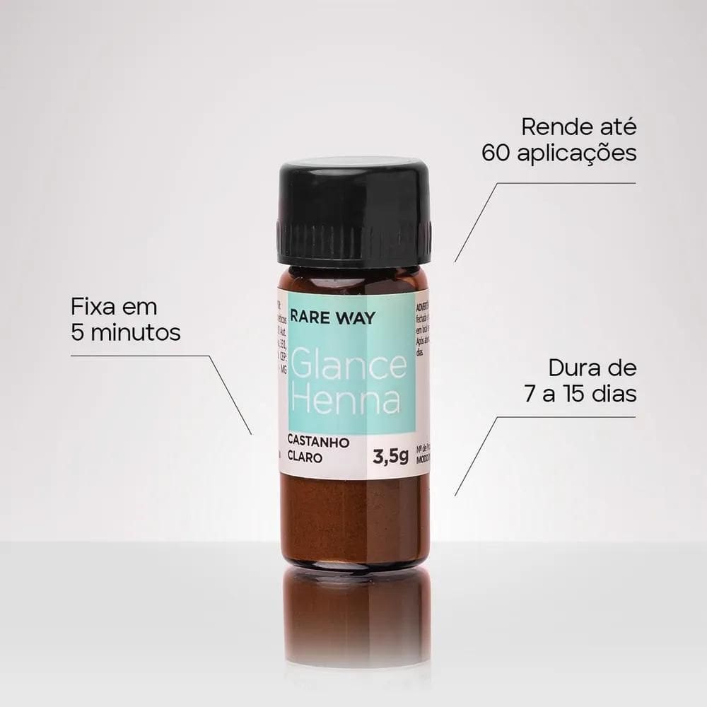 Glance Henna Delineador De Sobrancelhas Castanho Claro 3,5G