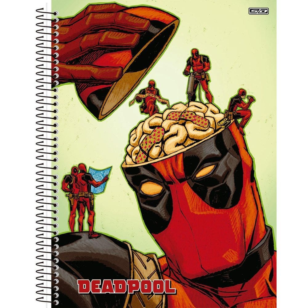 Caderno Universitário Deadpool 1 Matéria Capa Dura Escolar
