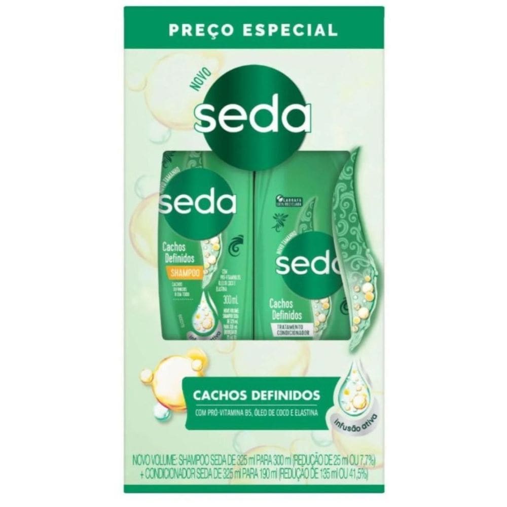 Kit Seda Shampoo 300Ml+ Condicionador 190Ml Cachos Definidos