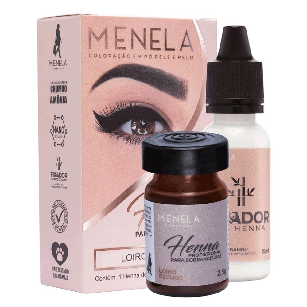 Kit Henna Para Sobrancelhas Menela Loiro Escuro