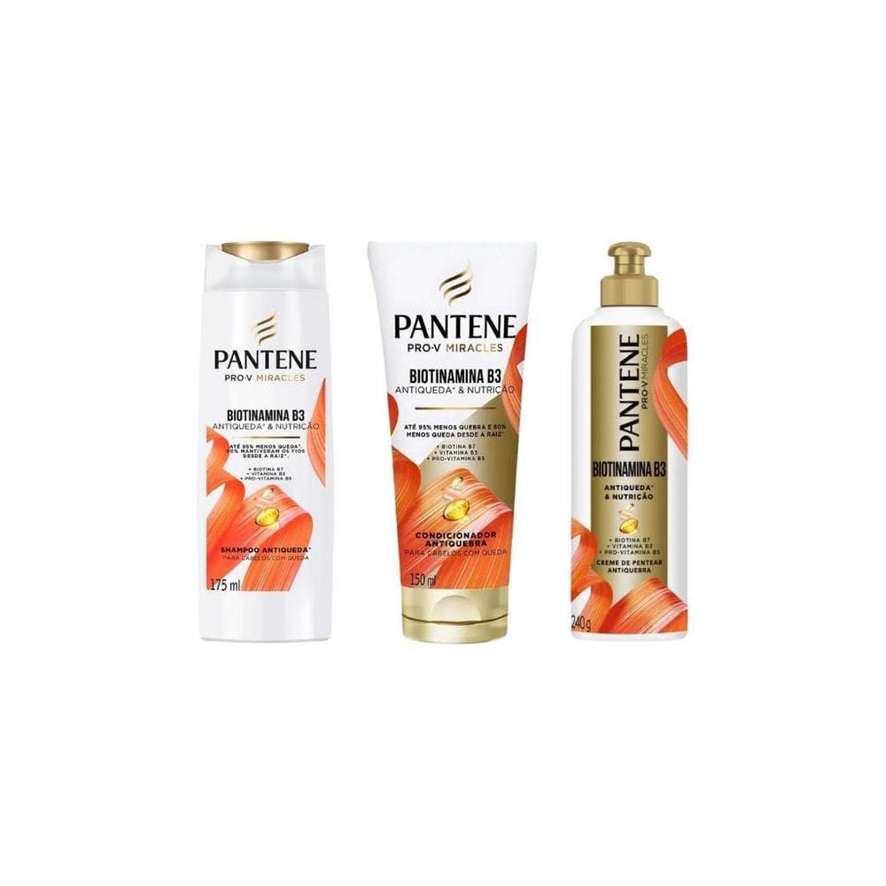 Kit Pantene Biotinamina Shampoo 175Ml+Cond 150Ml+Cr Pentear